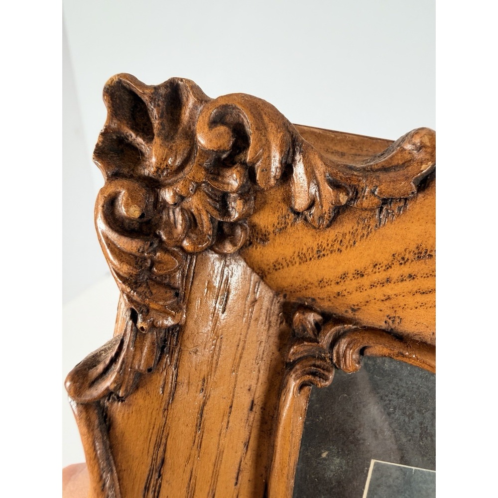 Vintage Ornate Wooden Frame‎ With Antique Photograph. Victorian Style Decor. - Picture 10 of 15